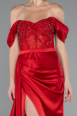 Long Red Satin Evening Dress ABU5034