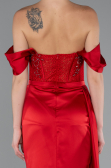 Long Red Satin Evening Dress ABU5034