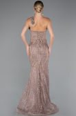 Copper One Shoulder Slit Long Glitter Mermaid Evening Gown ABU4697