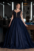 Long Navy Blue Designer Evening Dress ABU5019