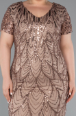 Short Cappuccino Plus Size Cocktail Dress ABK2380