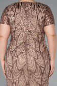 Short Cappuccino Plus Size Cocktail Dress ABK2380