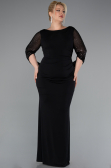 Long Black Plus Size Evening Dress ABU5078