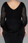 Long Black Plus Size Evening Dress ABU5078