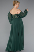 Emerald Green Long Chiffon Plus Size Evening Dress ABU5037