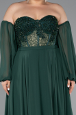 Emerald Green Long Chiffon Plus Size Evening Dress ABU5037