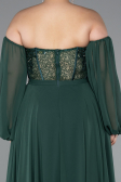 Emerald Green Long Chiffon Plus Size Evening Dress ABU5037