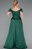 Emerald Green Long Satin Plus Size Evening Dress ABU4576