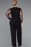 Long Black-Silver Plus Size Cocktail Dress ABT131