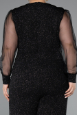 Long Black-Silver Plus Size Cocktail Dress ABT131