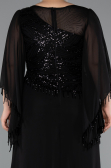 Long Black Chiffon Plus Size Evening Gown ABU5093