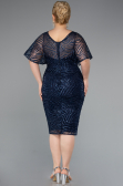Midi Navy Blue Plus Size Cocktail Dress ABK2372