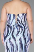 Long Blue Plus Size Evening Dress ABU5025
