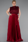 Burgundy Long Plus Size Evening Dress ABU3341