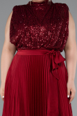 Burgundy Long Plus Size Evening Dress ABU3341