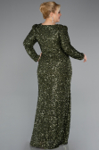 Long Olive Drab Scaly Plus Size Engagement Dress ABU4373