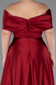 Long Burgundy Satin Formal Plus Size Dress ABU5072