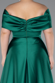 Long Emerald Green Satin Formal Plus Size Dress ABU5072