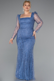 Indigo Long Beaded Plus Size Engagement Dress ABU4761