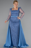 Indigo Long Beaded Plus Size Engagement Dress ABU4761