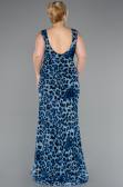 Long Blue Plus Size Evening Gown ABU5018