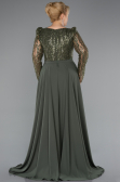 Long Olive Drab Plus Size Evening Dress ABU5094