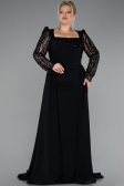 Long Black Plus Size Evening Dress ABU5094