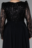 Long Black Plus Size Evening Dress ABU5094