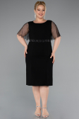 Midi Black Plus Size Cocktail Dress ABK2381
