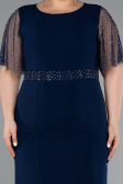 Midi Navy Blue Plus Size Cocktail Dress ABK2381