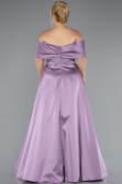 Lavender Long Satin Plus Size Evening Gown ABU4998