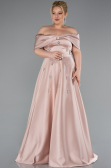 Mink Long Satin Plus Size Evening Gown ABU4998
