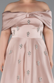 Mink Long Satin Plus Size Evening Gown ABU4998