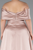 Mink Long Satin Plus Size Evening Gown ABU4998