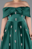 Emerald Green Long Satin Plus Size Evening Gown ABU4998