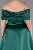 Emerald Green Long Satin Plus Size Evening Gown ABU4998