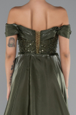Long Olive Drab Beaded Evening Dress ABU5099