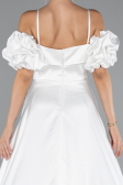Long White Satin Evening Dress ABU5103