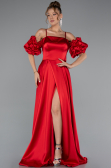 Long Red Satin Evening Dress ABU5103