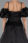 Long Black Satin Evening Dress ABU5103