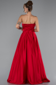 Long Red Satin Prom Gown ABU5105