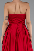 Long Red Satin Prom Gown ABU5105