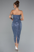Midi Indigo Scaly Cocktail Dress ABK2389