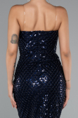Midi Navy Blue Scaly Cocktail Dress ABK2389