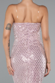 Midi Powder Color Scaly Cocktail Dress ABK2389