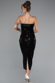 Midi Black Scaly Cocktail Dress ABK2389