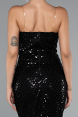 Midi Black Scaly Cocktail Dress ABK2389