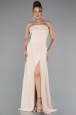 Long Beige Chiffon Prom Gown ABU5108