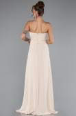 Long Beige Chiffon Prom Gown ABU5108