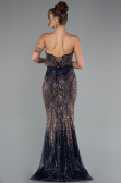 Long Navy Blue Scaly Mermaid Prom Dress ABU5112